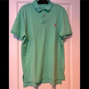 Polo, mens large mint green short sleeve polo shirt